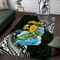 Aloha Hawaii Mango Surfing Area Rug Polynesian Style