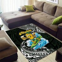 Aloha Hawaii Mango Surfing Area Rug Polynesian Style
