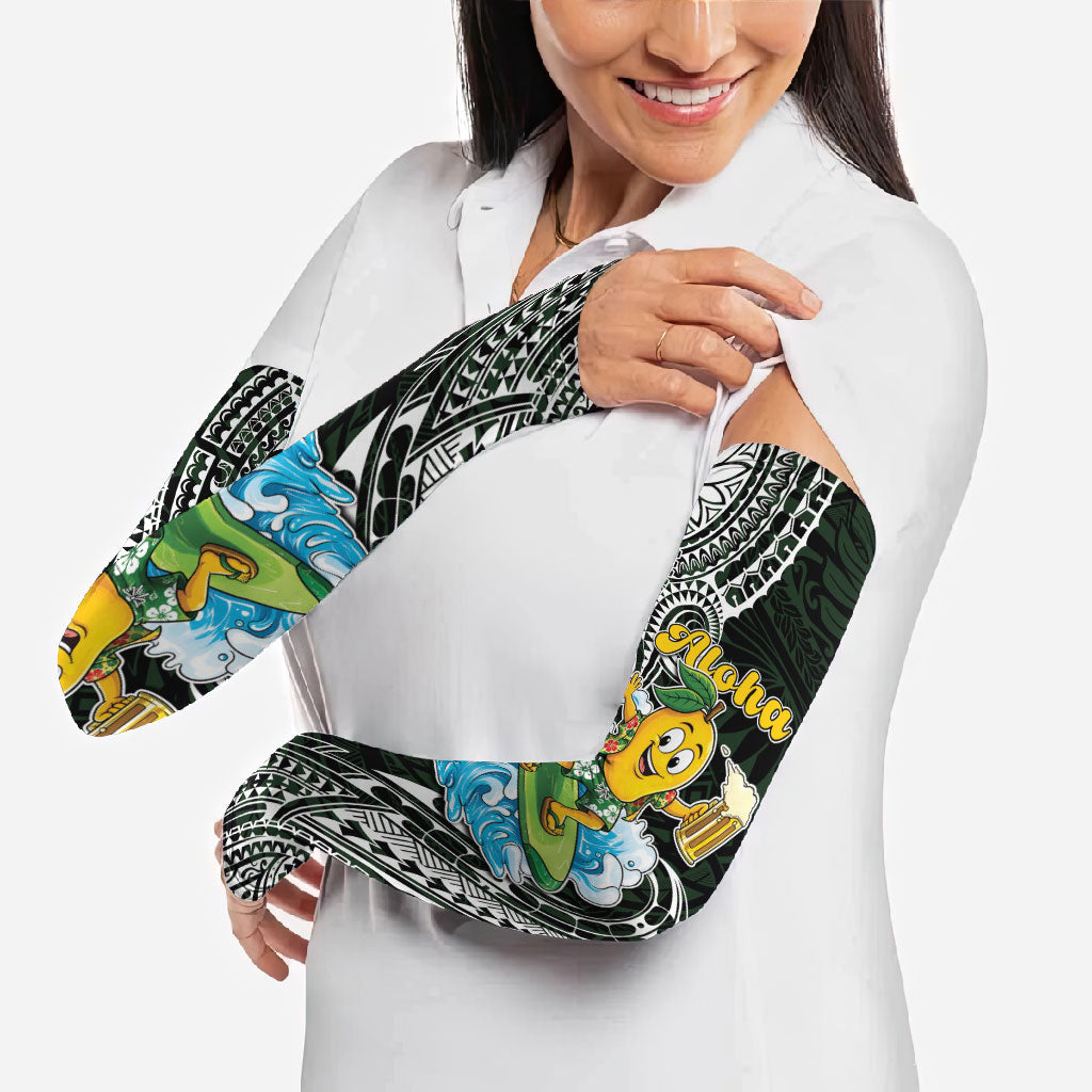 Aloha Hawaii Mango Surfing Arm Sleeves Polynesian Style