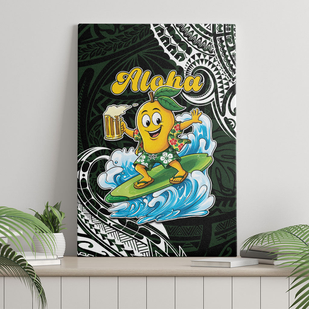 Aloha Hawaii Mango Surfing Canvas Wall Art Polynesian Style