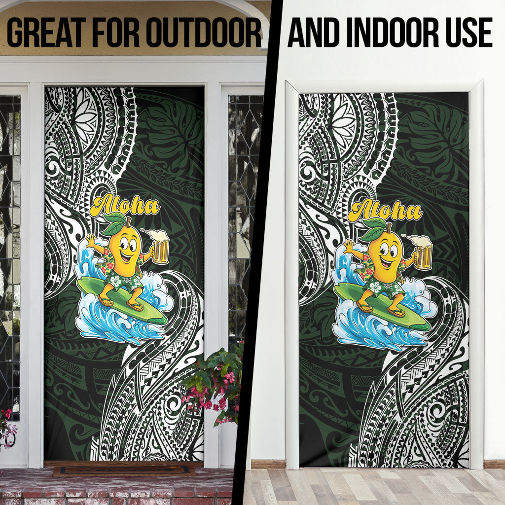 Aloha Hawaii Mango Surfing Door Cover Polynesian Style