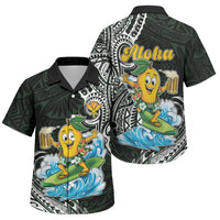 Aloha Hawaii Mango Surfing Family Matching Puletasi and Hawaiian Shirt Polynesian Style