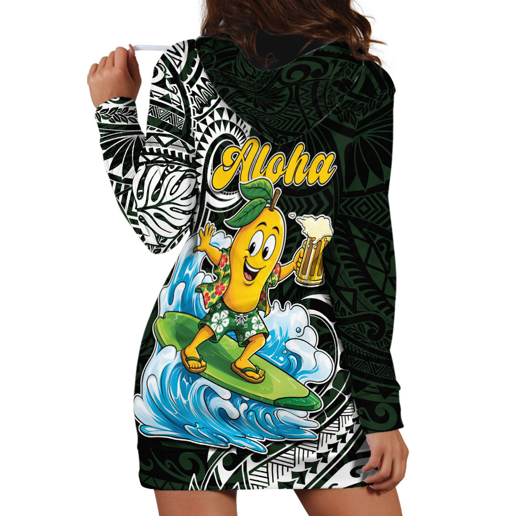 Aloha Hawaii Mango Surfing Hoodie Dress Polynesian Style