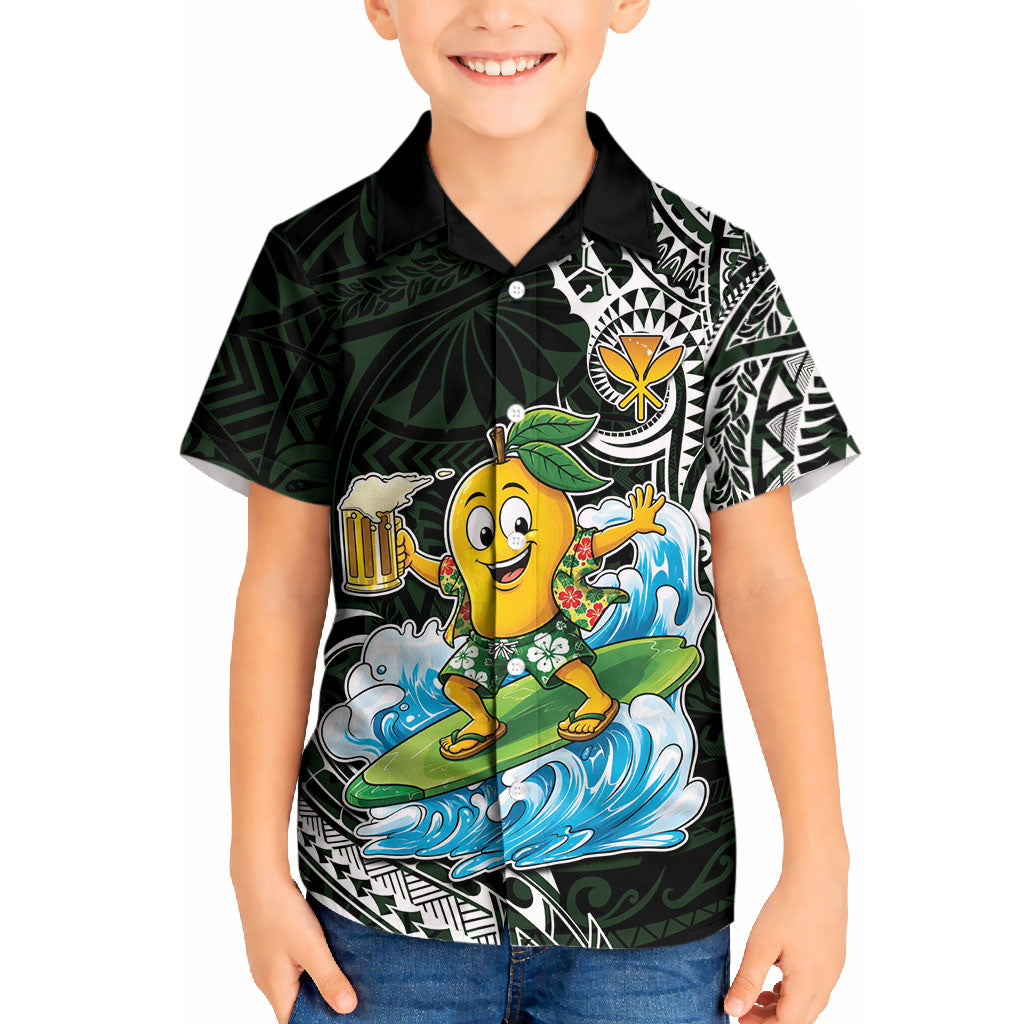 Aloha Hawaii Mango Surfing Kid Hawaiian Shirt Polynesian Style
