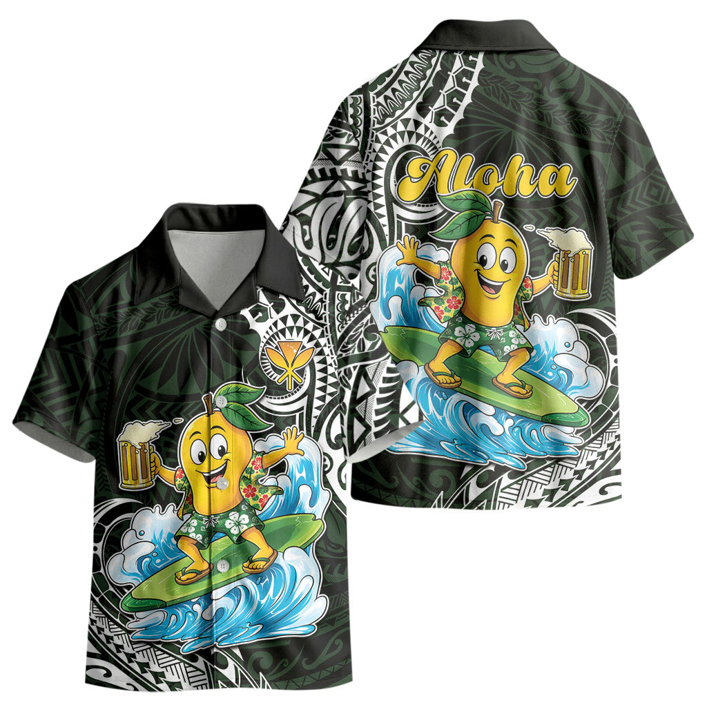 Aloha Hawaii Mango Surfing Kid Hawaiian Shirt Polynesian Style