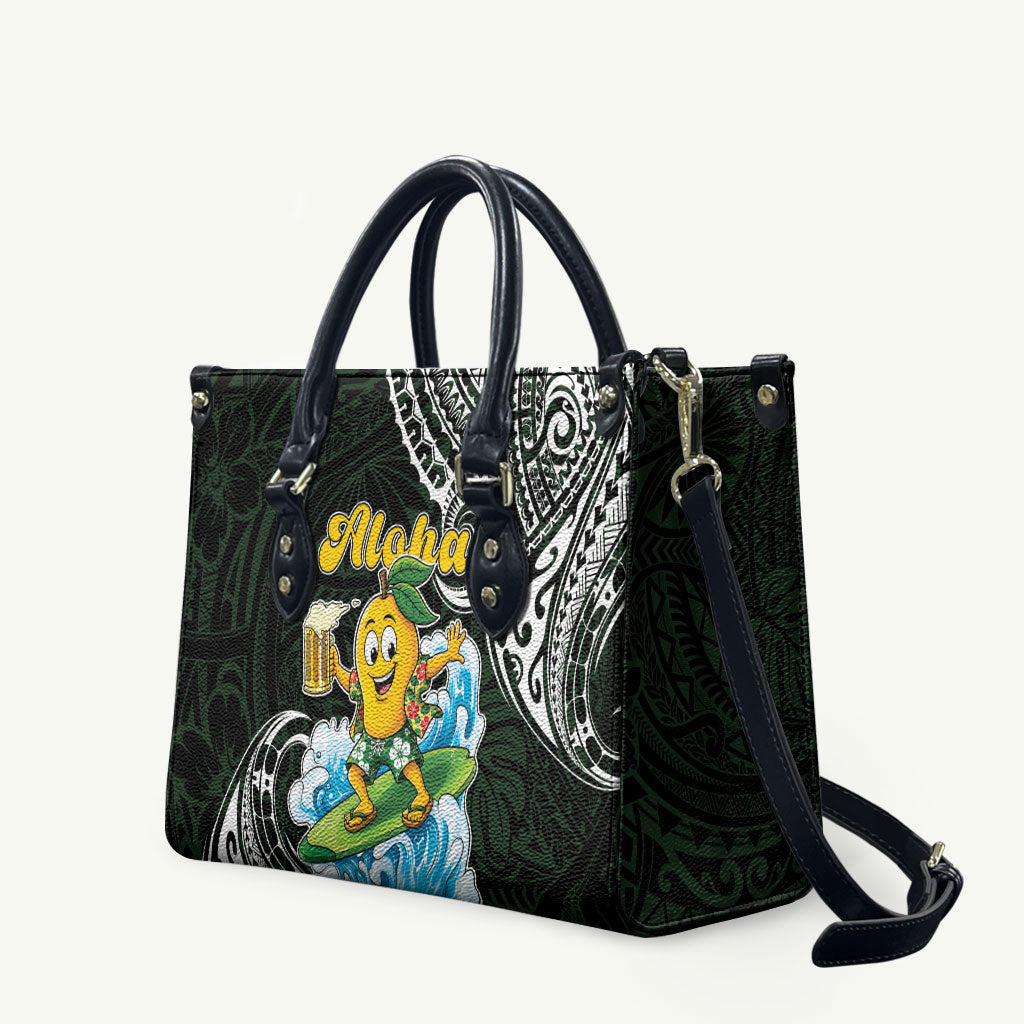 Aloha Hawaii Mango Surfing Leather Bag Polynesian Style