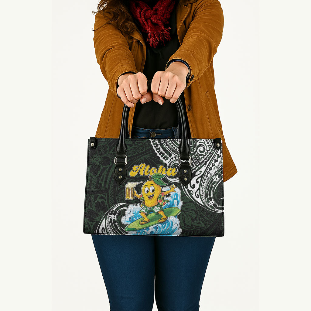 Aloha Hawaii Mango Surfing Leather Bag Polynesian Style