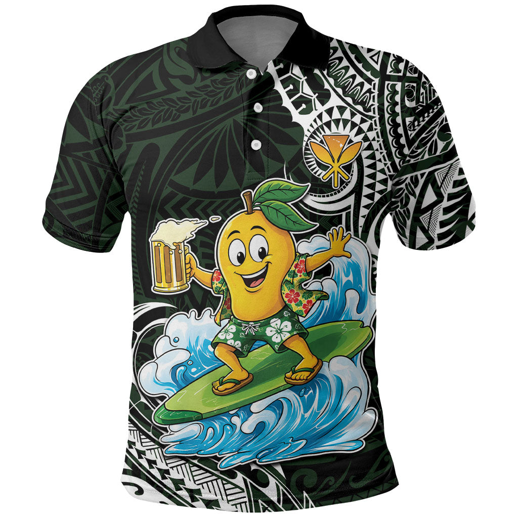 Aloha Hawaii Mango Surfing Polo Shirt Polynesian Style
