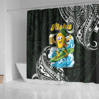Aloha Hawaii Mango Surfing Shower Curtain Polynesian Style