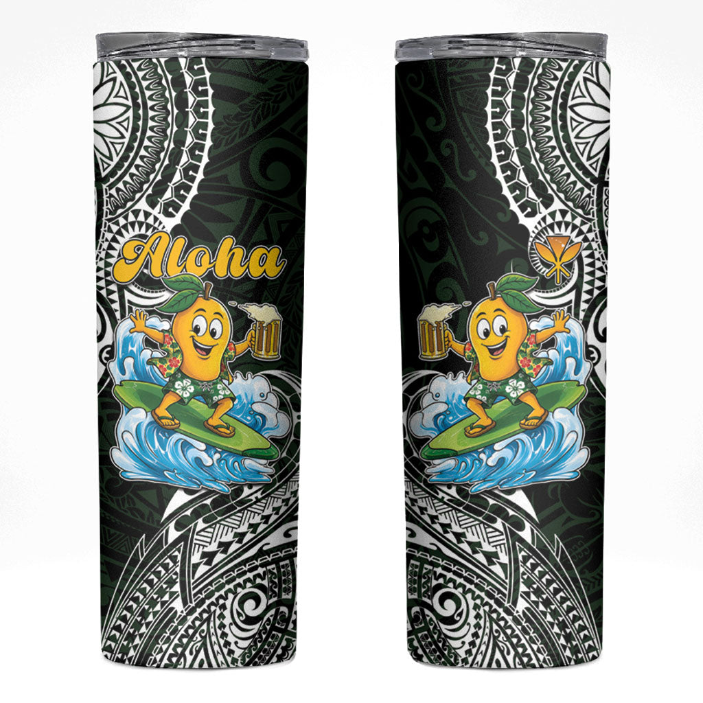 Aloha Hawaii Mango Surfing Skinny Tumbler Polynesian Style