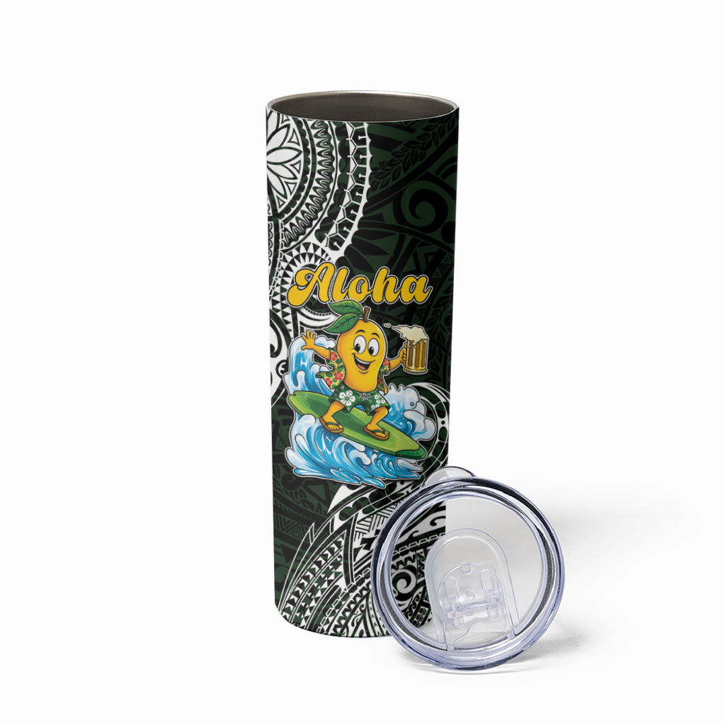 Aloha Hawaii Mango Surfing Skinny Tumbler Polynesian Style