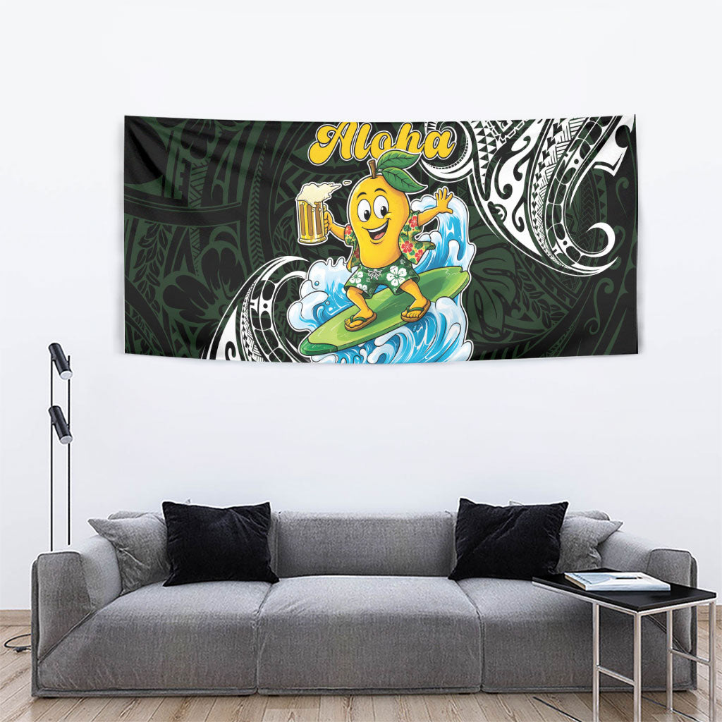 Aloha Hawaii Mango Surfing Tapestry Polynesian Style