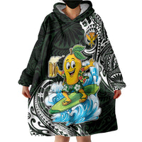 Aloha Hawaii Mango Surfing Wearable Blanket Hoodie Polynesian Style