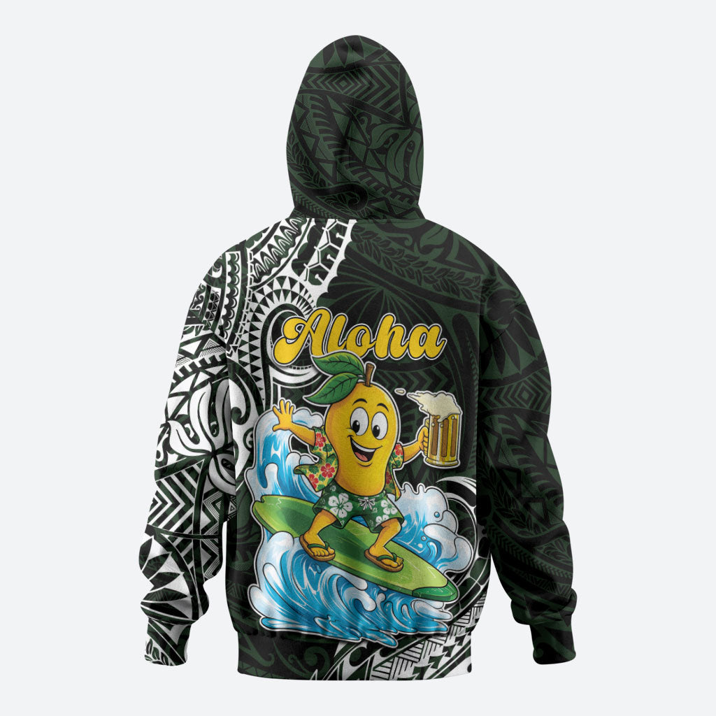 Aloha Hawaii Mango Surfing Zip Hoodie Polynesian Style