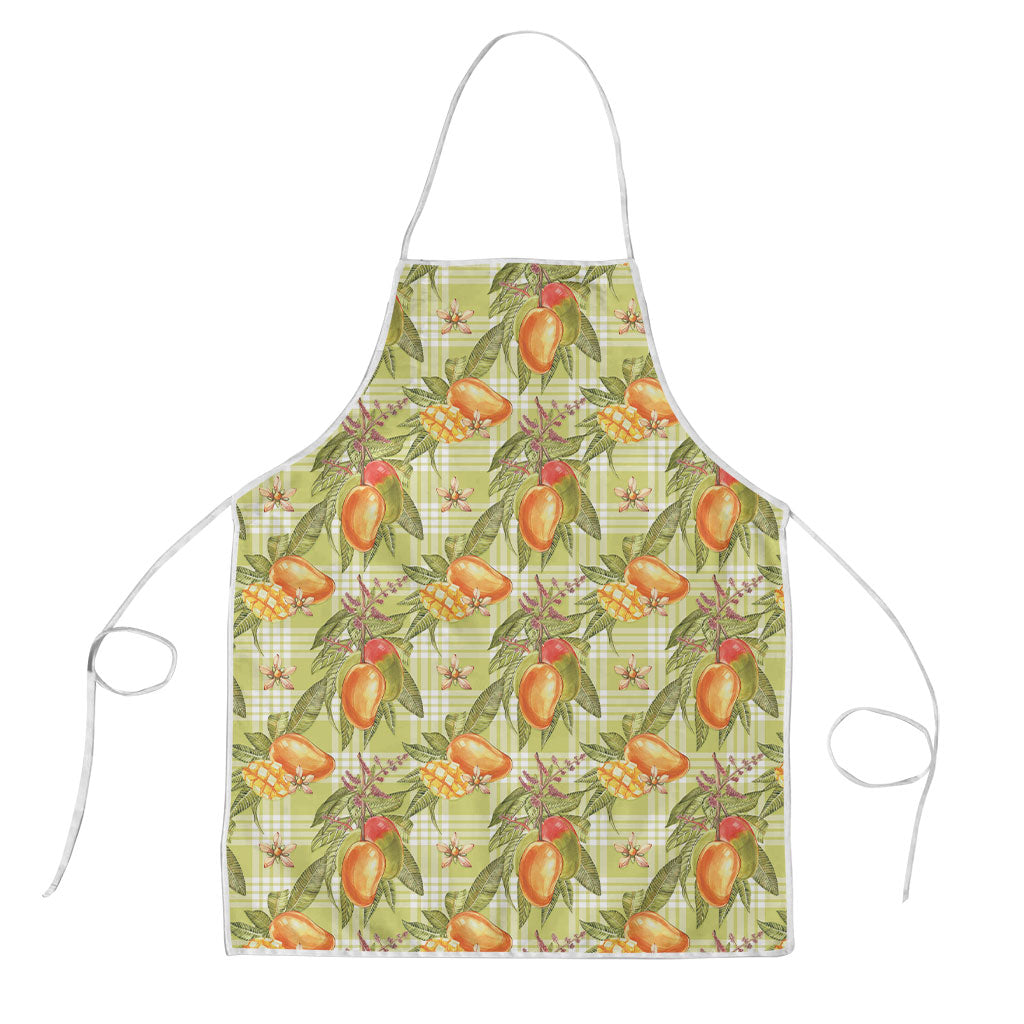 Vintage Hawaii Mango Apron Yellow Green Hawaiian Palaka