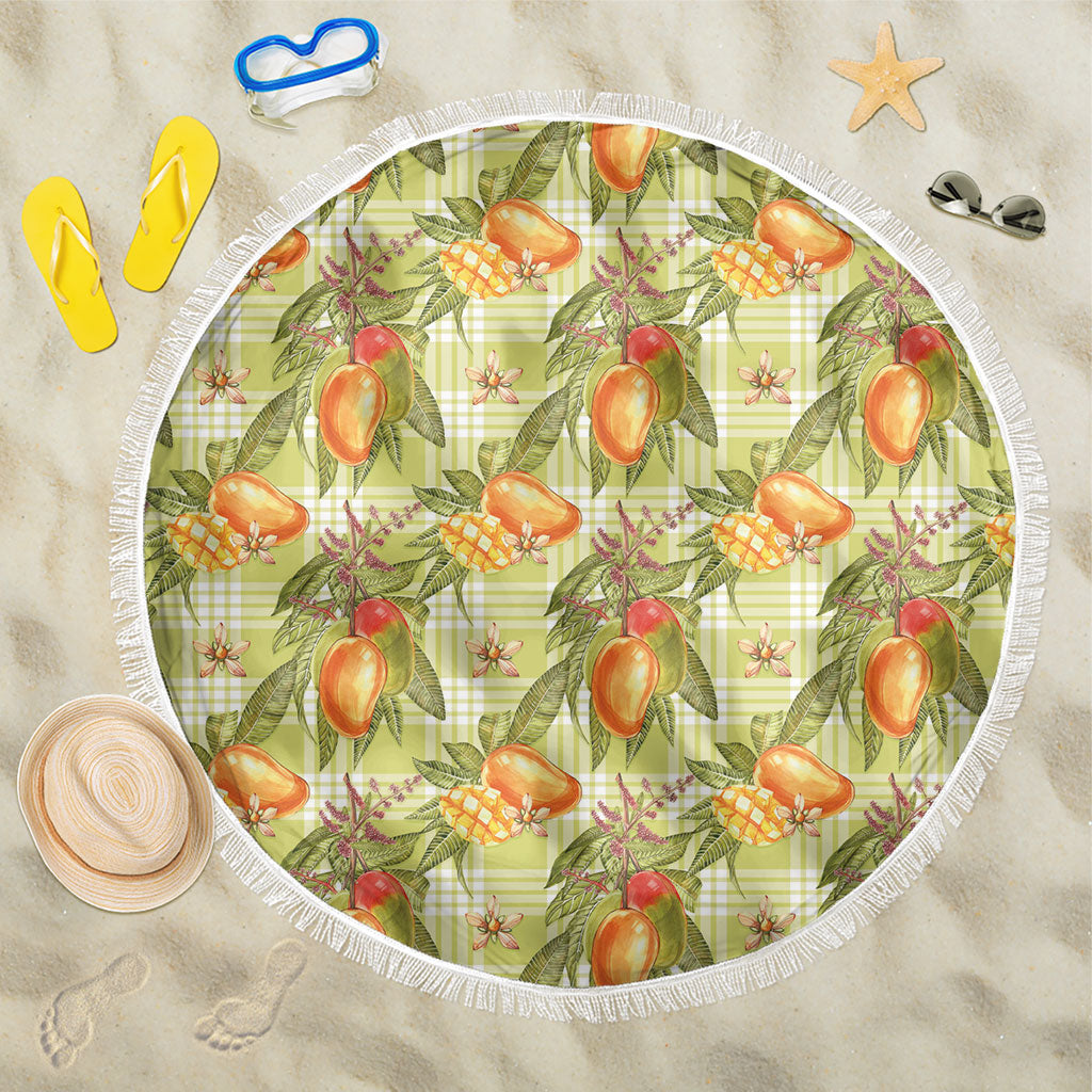 Vintage Hawaii Mango Beach Blanket Yellow Green Hawaiian Palaka