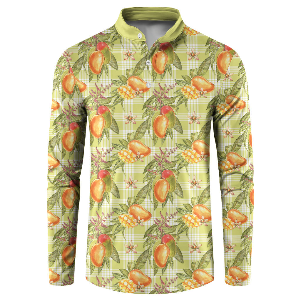 Vintage Hawaii Mango Button Sweatshirt Yellow Green Hawaiian Palaka
