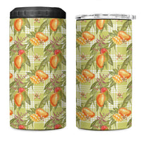 Vintage Hawaii Mango 4 in 1 Can Cooler Tumbler Yellow Green Hawaiian Palaka