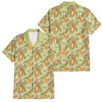 Vintage Hawaii Mango Family Matching Short Sleeve Bodycon Dress and Hawaiian Shirt Yellow Green Hawaiian Palaka