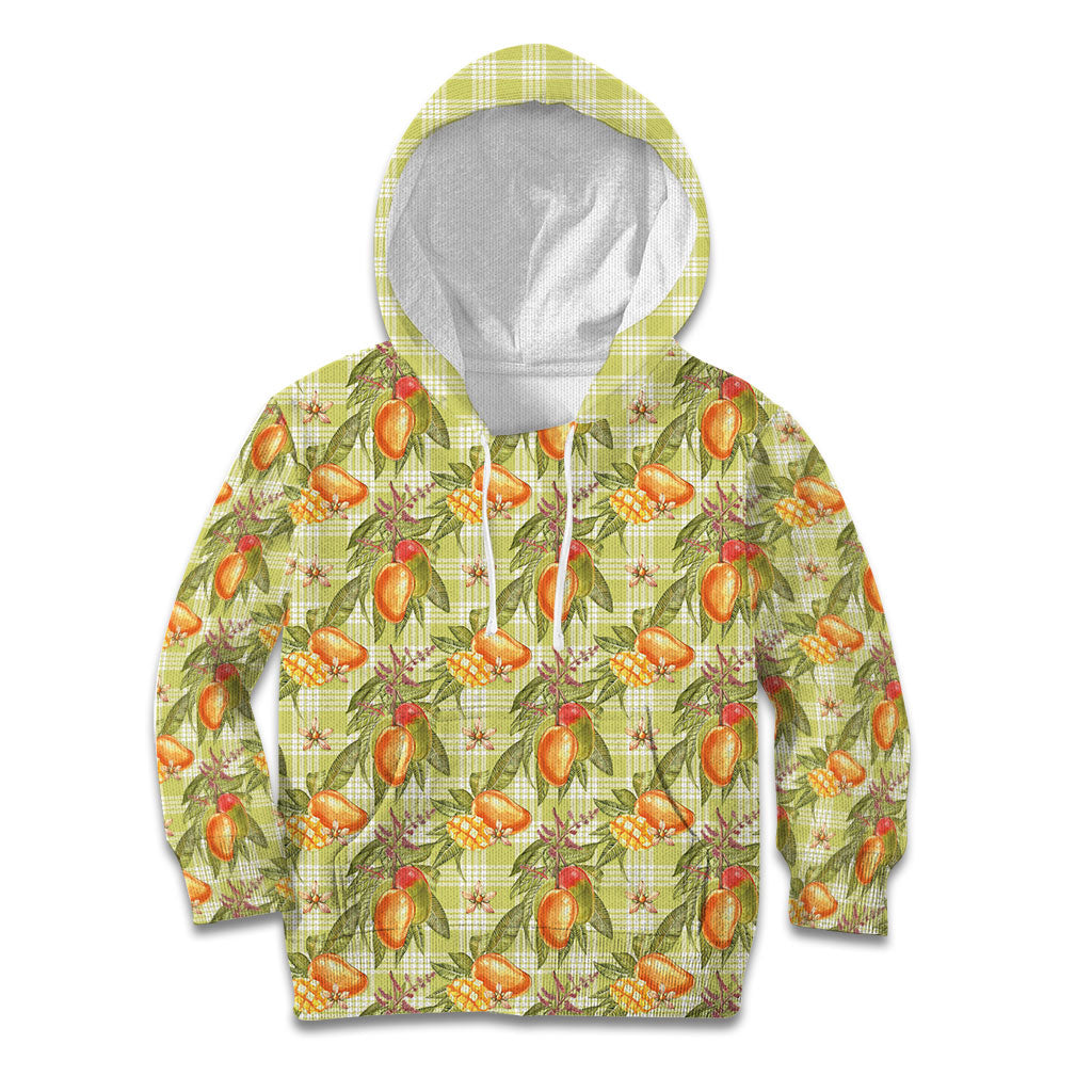 Vintage Hawaii Mango Kid Hoodie Yellow Green Hawaiian Palaka