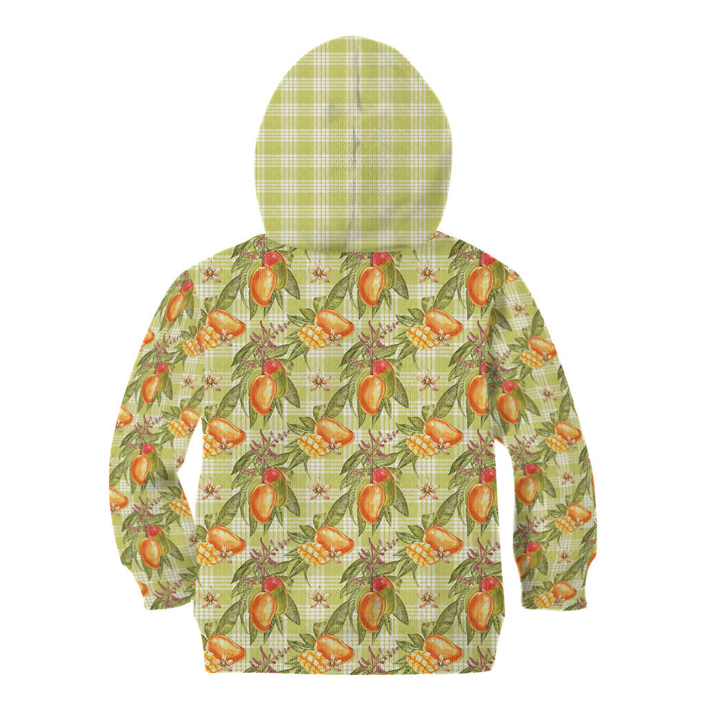 Vintage Hawaii Mango Kid Hoodie Yellow Green Hawaiian Palaka