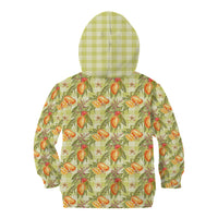 Vintage Hawaii Mango Kid Hoodie Yellow Green Hawaiian Palaka