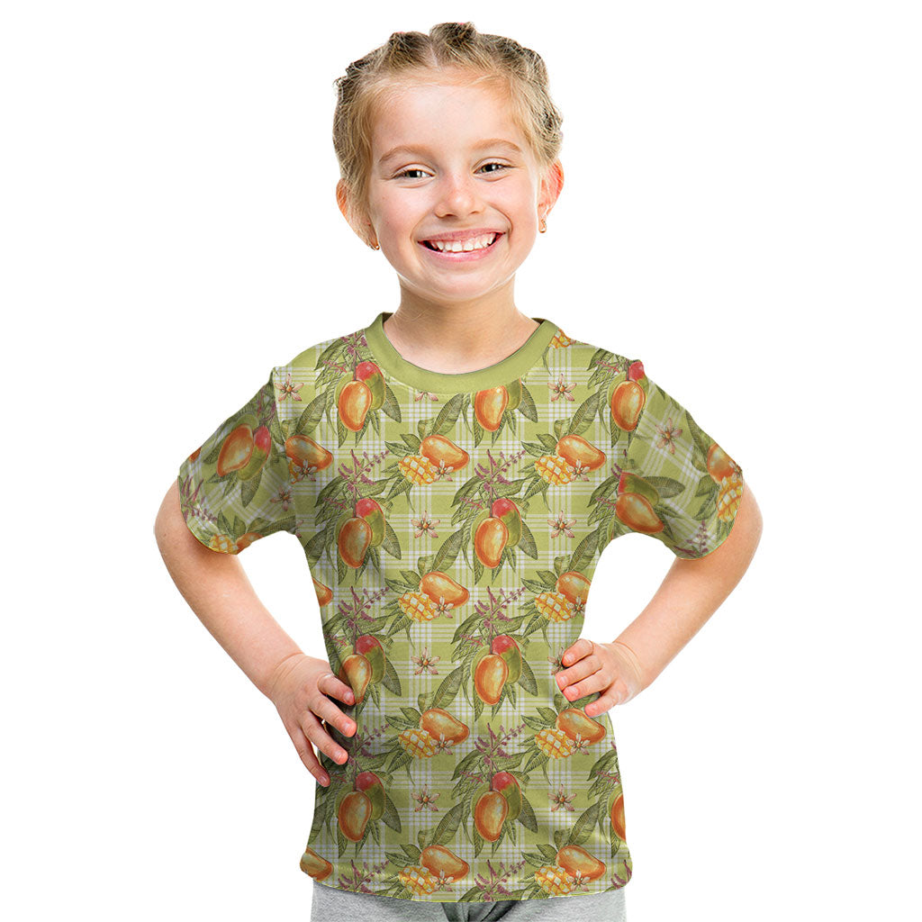 Vintage Hawaii Mango Kid T Shirt Yellow Green Hawaiian Palaka