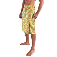 Vintage Hawaii Mango Lavalava Yellow Green Hawaiian Palaka