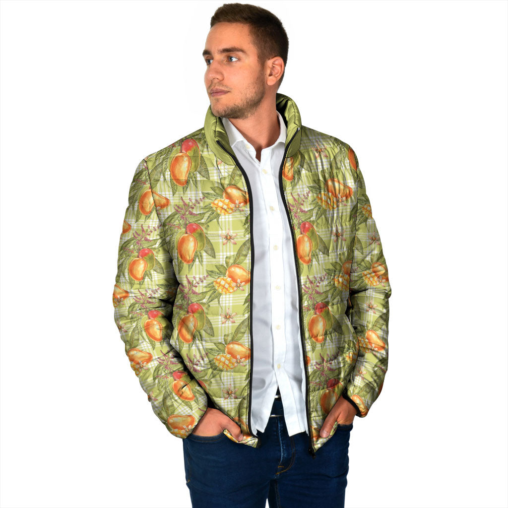 Vintage Hawaii Mango Padded Jacket Yellow Green Hawaiian Palaka