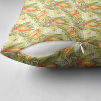 Vintage Hawaii Mango Pillow Cover Yellow Green Hawaiian Palaka
