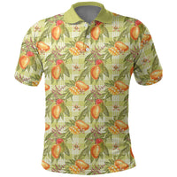 Vintage Hawaii Mango Polo Shirt Yellow Green Hawaiian Palaka