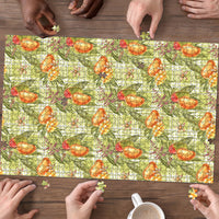 Vintage Hawaii Mango Puzzle Yellow Green Hawaiian Palaka