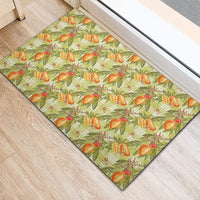 Vintage Hawaii Mango Rubber Doormat Yellow Green Hawaiian Palaka