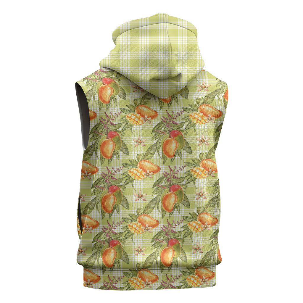 Vintage Hawaii Mango Sleeveless Hoodie Yellow Green Hawaiian Palaka