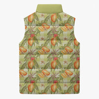 Vintage Hawaii Mango Sleeveless Puffer Jacket Yellow Green Hawaiian Palaka
