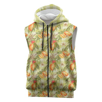 Vintage Hawaii Mango Sleeveless Zip Hoodie Yellow Green Hawaiian Palaka