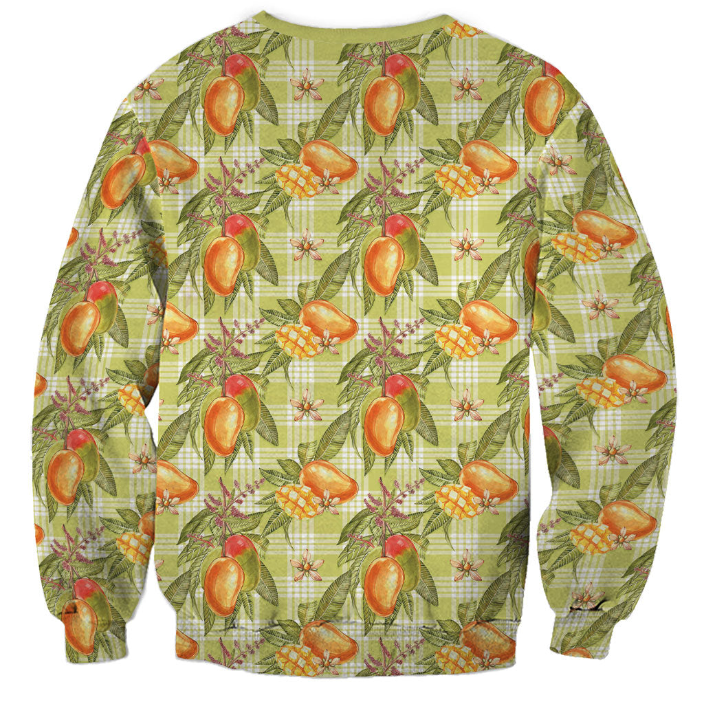 Vintage Hawaii Mango Sweatshirt Yellow Green Hawaiian Palaka