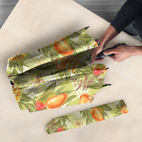 Vintage Hawaii Mango Umbrella Yellow Green Hawaiian Palaka