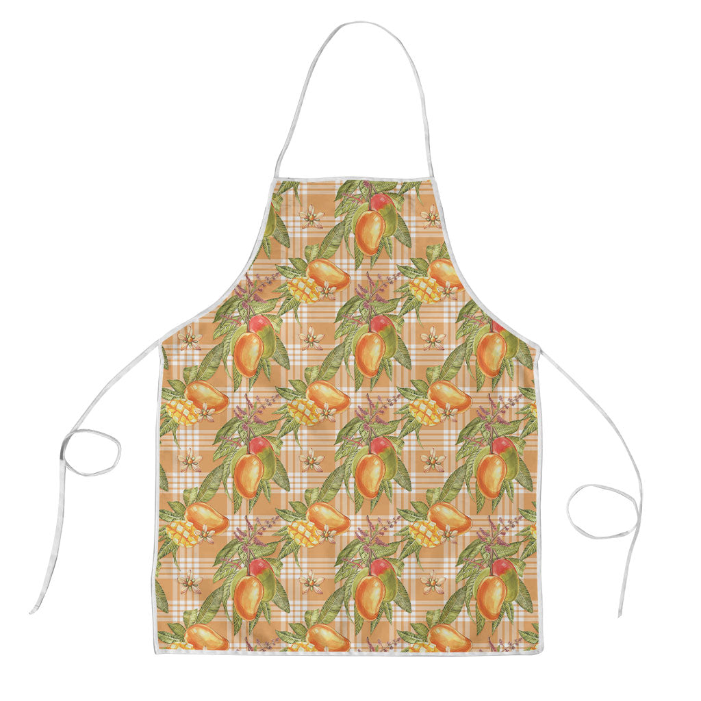 Vintage Hawaii Mango Apron Coral Hawaiian Palaka