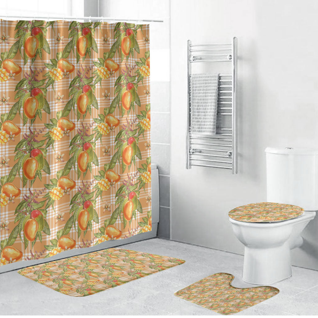 Vintage Hawaii Mango Bathroom Set Coral Hawaiian Palaka