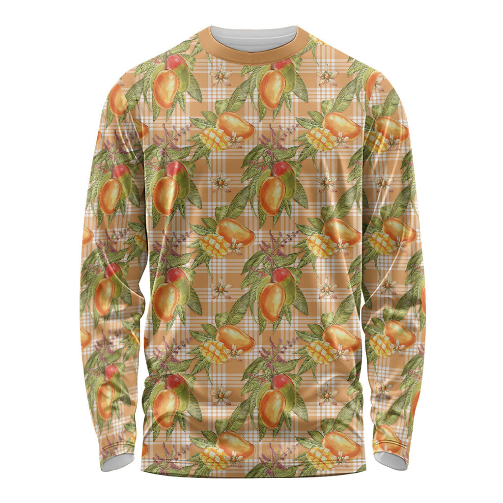 Vintage Hawaii Mango Long Sleeve Shirt Coral Hawaiian Palaka