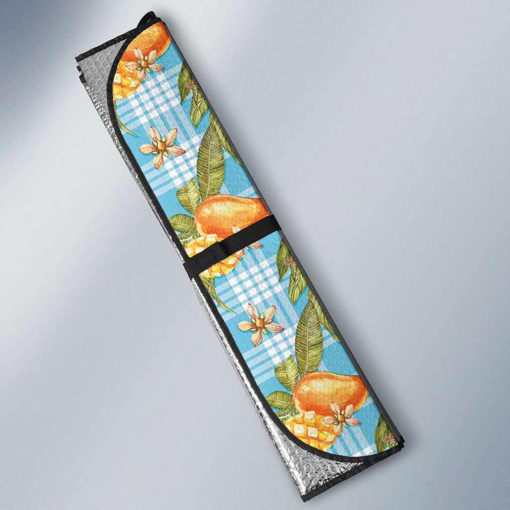 Vintage Hawaii Mango Auto Sun Shade Blue Hawaiian Palaka