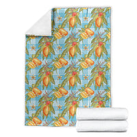 Vintage Hawaii Mango Blanket Blue Hawaiian Palaka