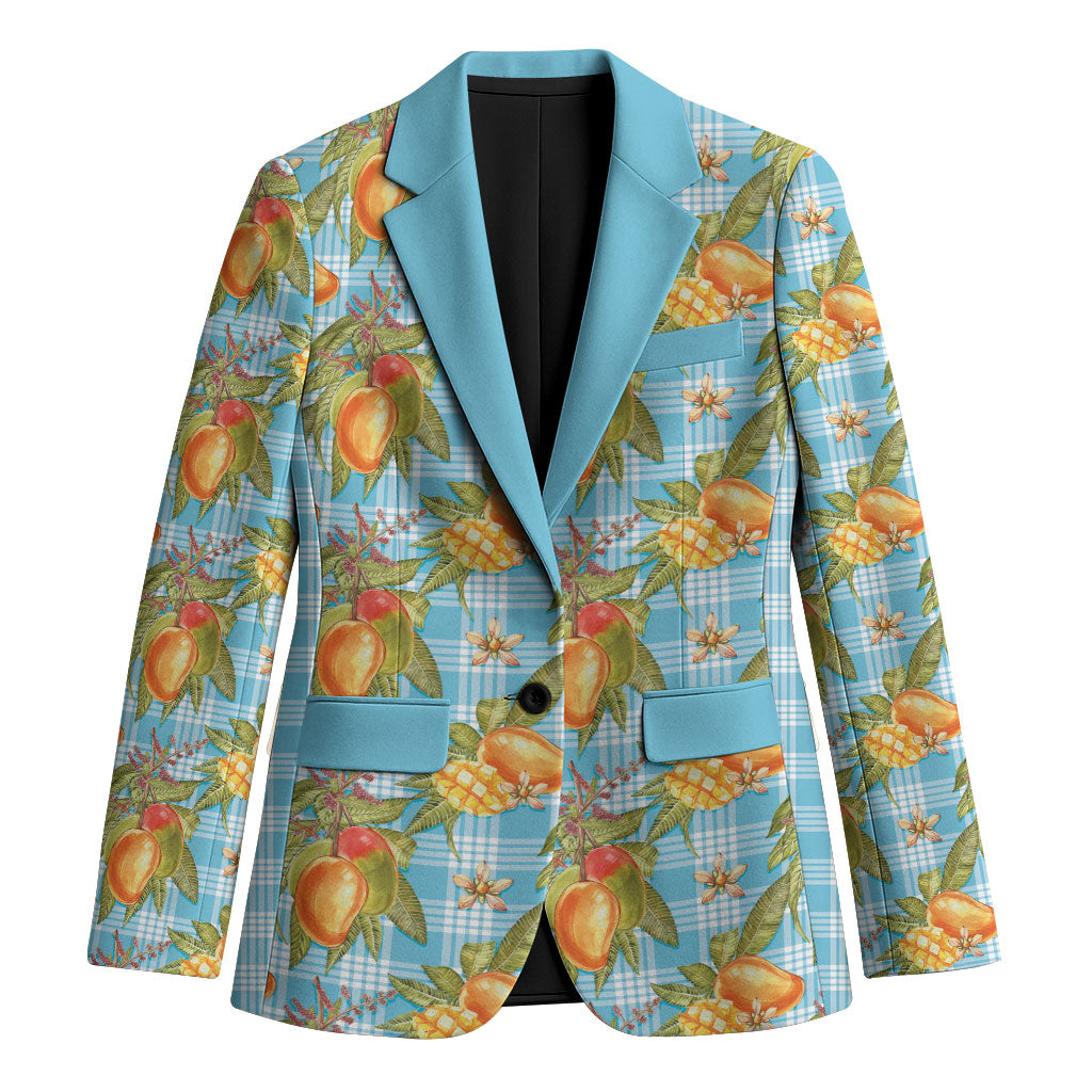 Vintage Hawaii Mango Blazer Blue Hawaiian Palaka