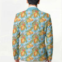 Vintage Hawaii Mango Blazer Blue Hawaiian Palaka