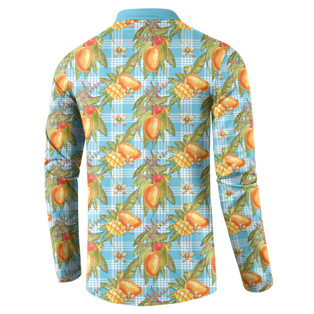Vintage Hawaii Mango Button Sweatshirt Blue Hawaiian Palaka