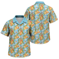 Vintage Hawaii Mango Family Matching Long Sleeve Bodycon Dress and Hawaiian Shirt Blue Hawaiian Palaka