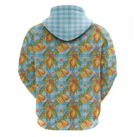 Vintage Hawaii Mango Hoodie Blue Hawaiian Palaka