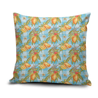 Vintage Hawaii Mango Pillow Cover Blue Hawaiian Palaka