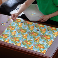 Vintage Hawaii Mango Puzzle Blue Hawaiian Palaka